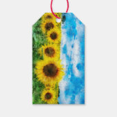 Sonnenblumenmalerei Geschenkanhänger (Vorderseite)