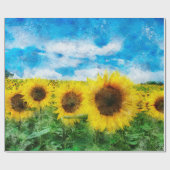 Sonnenblumenmalerei Geschenkpapier (Flach)