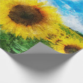 Sonnenblumenmalerei Geschenkpapier (Ecke)