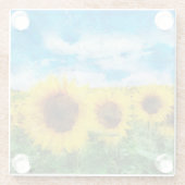 Sonnenblumenmalerei Glasuntersetzer (Rückseite)
