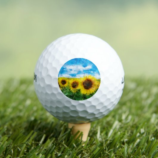 Sonnenblumenmalerei Golfball (Insitu T-Shirt)