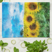 Sonnenblumenmalerei Handtuch (Gefaltet)