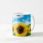 Sonnenblumenmalerei Kaffeetasse (VorderseiteRechts)