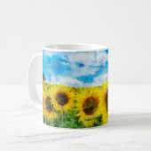 Sonnenblumenmalerei Kaffeetasse (Vorderseite Links)