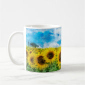 Sonnenblumenmalerei Kaffeetasse (Links)