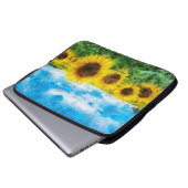 Sonnenblumenmalerei Laptopschutzhülle (Vorne Knopf)