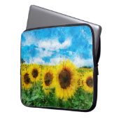 Sonnenblumenmalerei Laptopschutzhülle (Vorderseite Links)