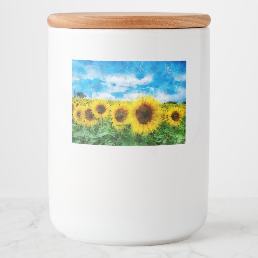 Sonnenblumenmalerei Lebensmitteletikett (Vorderseite)