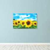 Sonnenblumenmalerei Leinwanddruck (Insitu (Holzboden))