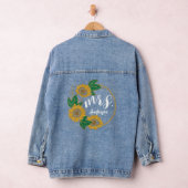 Sonnenblumenmalerei Mrs. Bridal Wedding Custom Jeansjacke (Hangar)