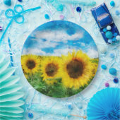 Sonnenblumenmalerei Pappteller (Party)