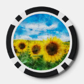 Sonnenblumenmalerei Pokerchips (Rückseite)