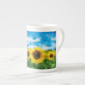 Sonnenblumenmalerei Porzellantasse (Vorderseite Rechts)