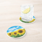 Sonnenblumenmalerei Sandstein Untersetzer (Seite)