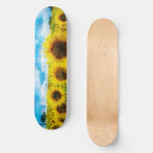 Sonnenblumenmalerei Skateboard (Vorderseite)