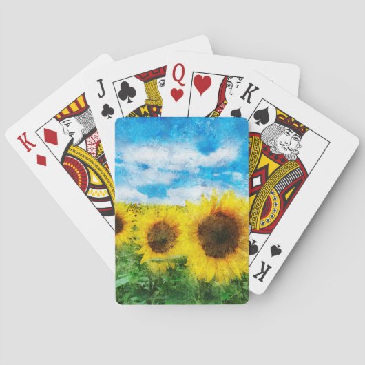 Sonnenblumenmalerei Spielkarten (Rückseite)