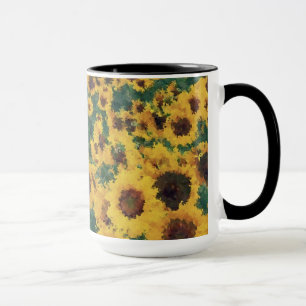 Sonnenblumenmalerei - Tasse