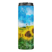 Sonnenblumenmalerei Thermosbecher (Rückseite)