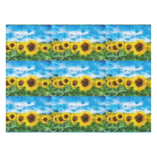 Sonnenblumenmalerei Tischdecke (Vorderseite (Horizontal))