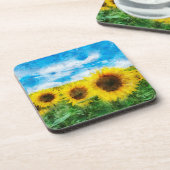 Sonnenblumenmalerei Untersetzer (Linke Seite)