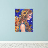 Sonnenblumenmärchen mit Schmetterlingskunst von Re Leinwanddruck (Insitu (Holzboden))