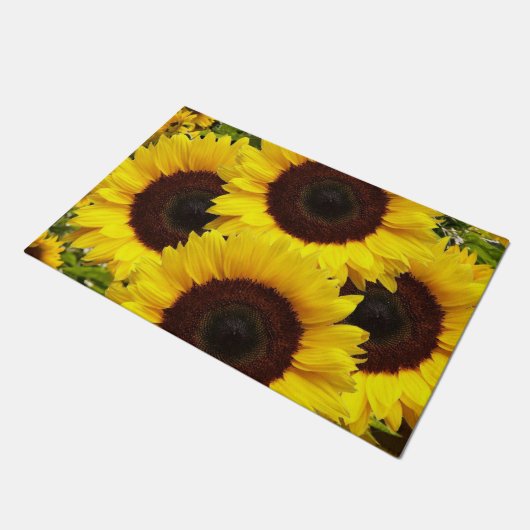 Sonnenblumenmatte Fußmatte (Schrägansicht)