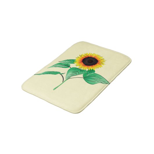 Sonnenblumenmatte - Ihre Farben Badematte (Schrägansicht)