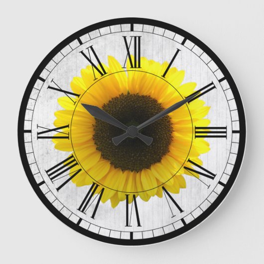 Sonnenblumenmauer Große Wanduhr (Vorderseite)
