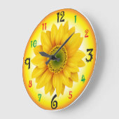 Sonnenblumenmauer Große Wanduhr (Winkel)