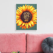 Sonnenblumenmauer - Motivierend Leinwanddruck (Insitu (Wohnzimmer))