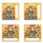 Sonnenblumenmaus Aufkleber (Vorderseite)