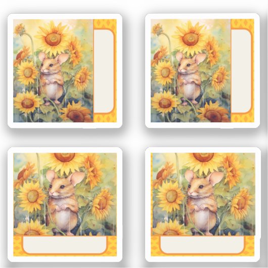 Sonnenblumenmaus Aufkleber (Vorderseite)