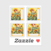 Sonnenblumenmaus Aufkleber (Blatt)