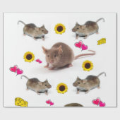 Sonnenblumenmaus Matte Wrapping Paper Geschenkpapier (Flach)