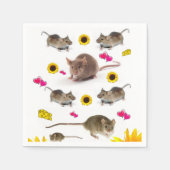 Sonnenblumenmäuse Papier Napkins Serviette (Vorderseite)