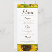 Sonnenblumenmenü Einladung (Vorderseite)