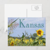 Sonnenblumenmonarch Postkarte (Vorne/Hinten)