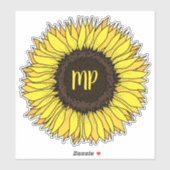 Sonnenblumenmonogramm Aufkleber (Blatt)