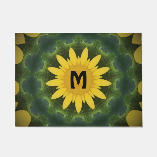 Sonnenblumenmonogramm Fußmatte (Vorderseite)