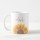 Sonnenblumenmonogramm Kaffeetasse (Links)
