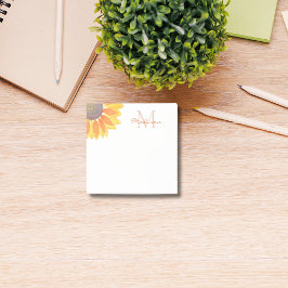 Sonnenblumenmonogramm Post-it Klebezettel