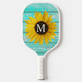 Sonnenblumenmonogramm rustikal anpassbar pickleball schläger