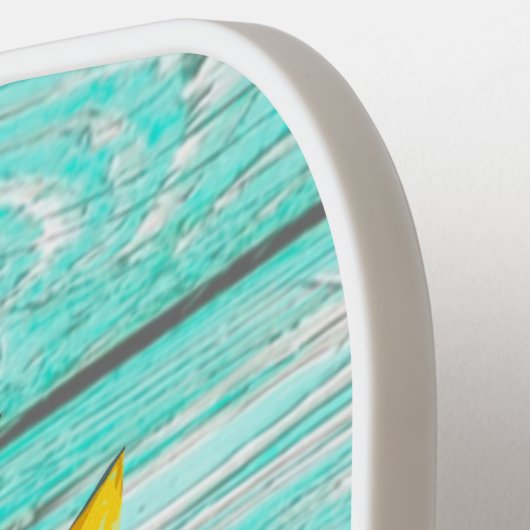 Sonnenblumenmonogramm rustikal anpassbar pickleball schläger (Linke Seite)