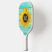 Sonnenblumenmonogramm rustikal anpassbar pickleball schläger (Links)