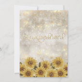 Sonnenblumenmoor-Streichlichter leuchten goldfarbe Einladung (Rückseite)