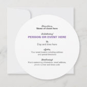 Sonnenblumenmosaik Runde Einladung in Ultraviolett (Rückseite)