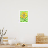 Sonnenblumenmosaikdruck Poster (Küche)
