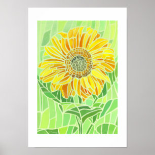 Sonnenblumenmosaikdruck Poster