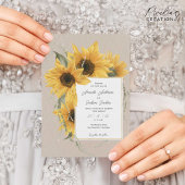 Sonnenblumenmotiv, rustikale Hochzeit im Landhauss Einladung