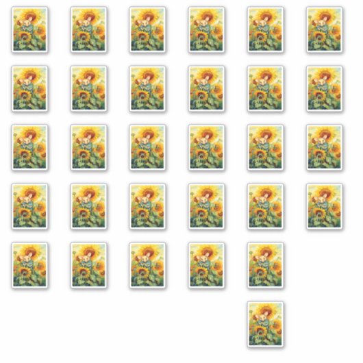 Sonnenblumenmouse Aufkleber (Vorderseite)